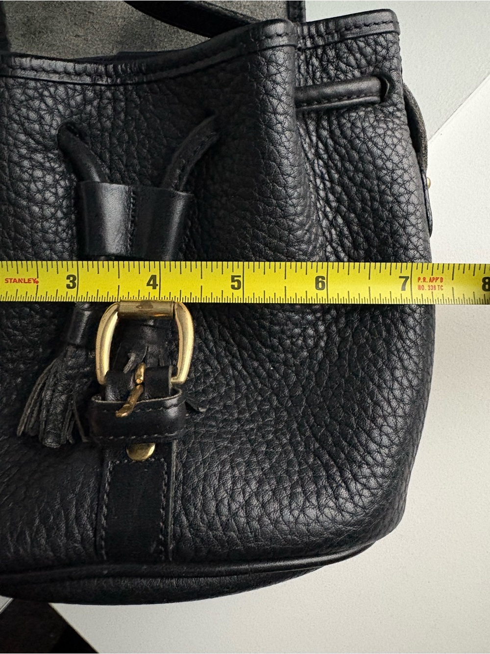 Dooney & Bourke awl Black Leather Mini Drawstring Buckle Bag - Picture 16 of 16